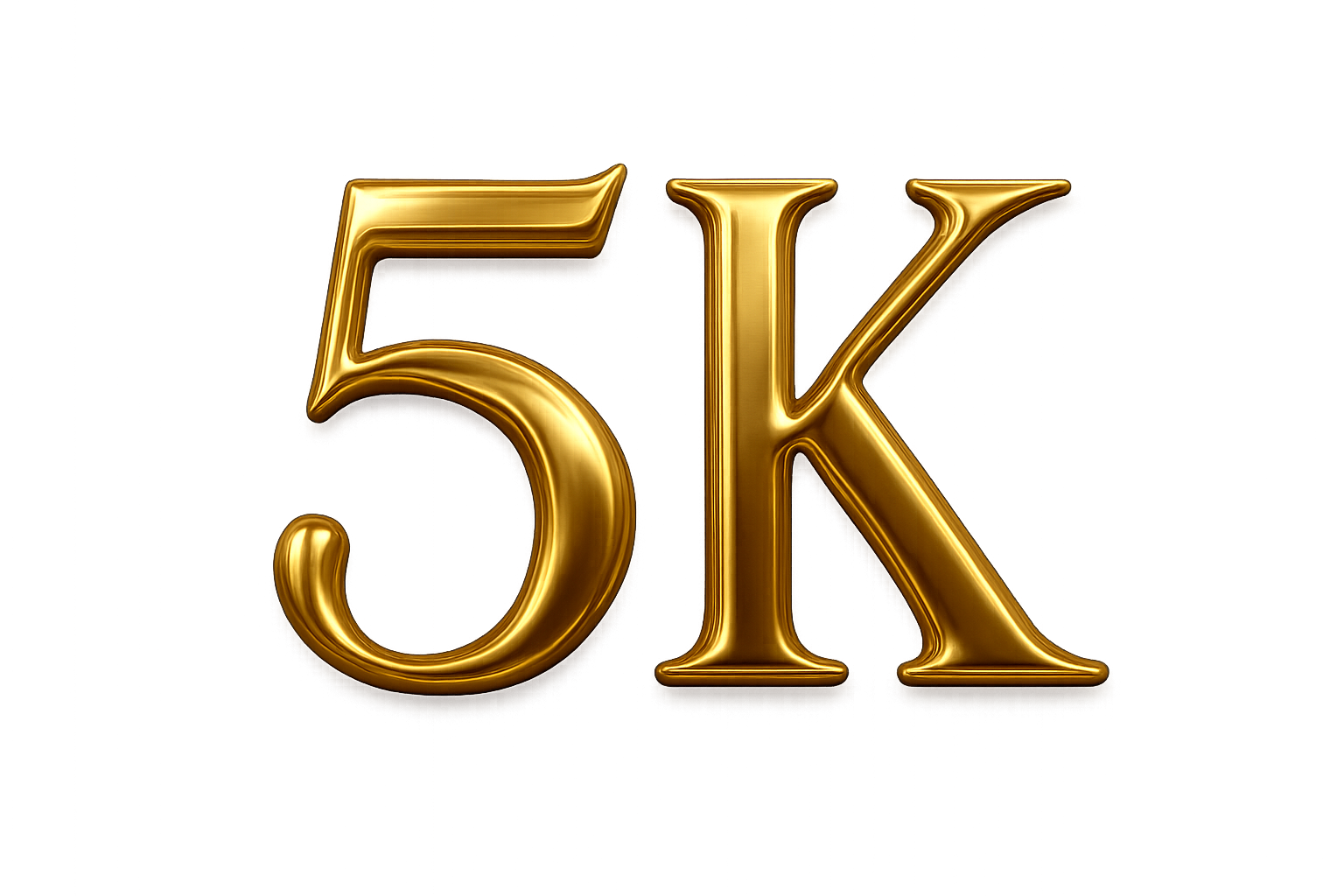 "5K" in gold, transparent background