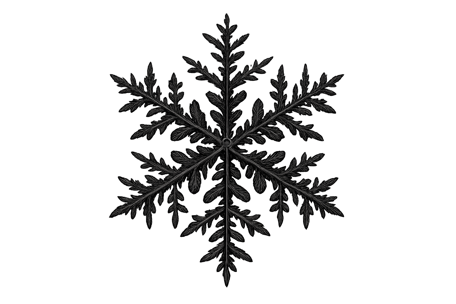 black snowflake with transparent background