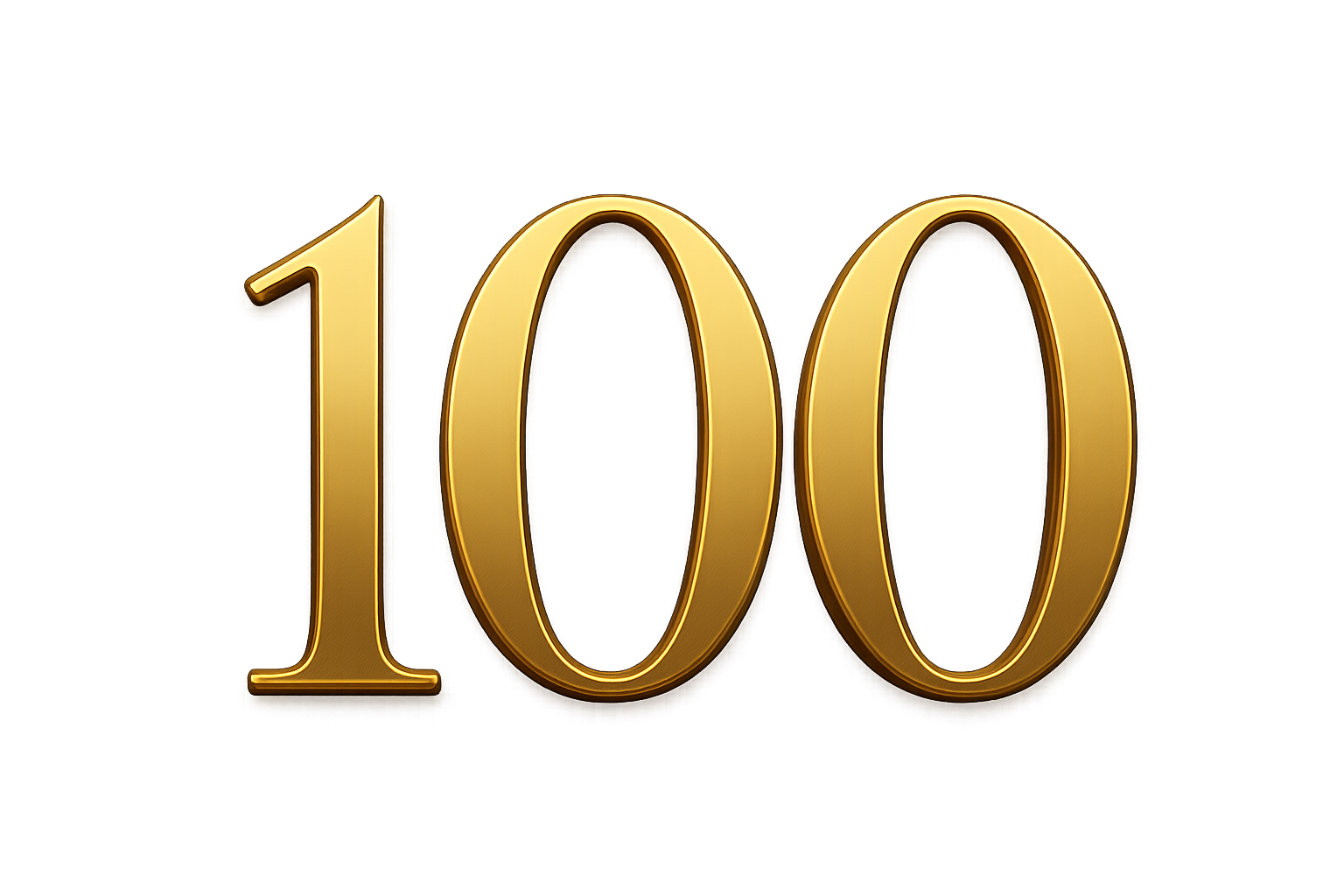 just put "100" in gold with a transparent background